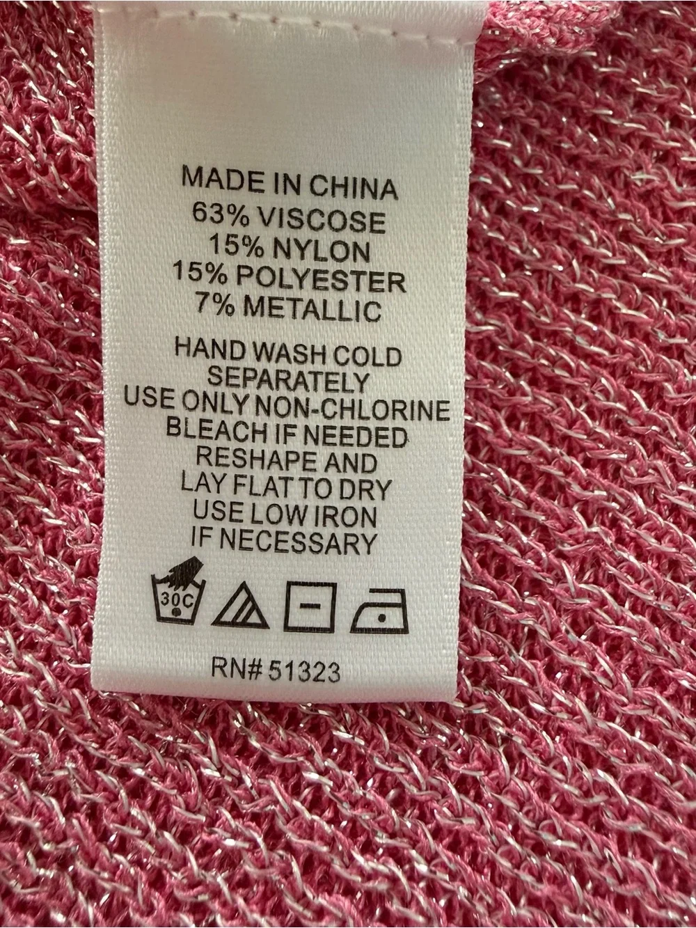 CeCe Shimmer Pink V-Neck Short Cap Sleeve Sweater Knit